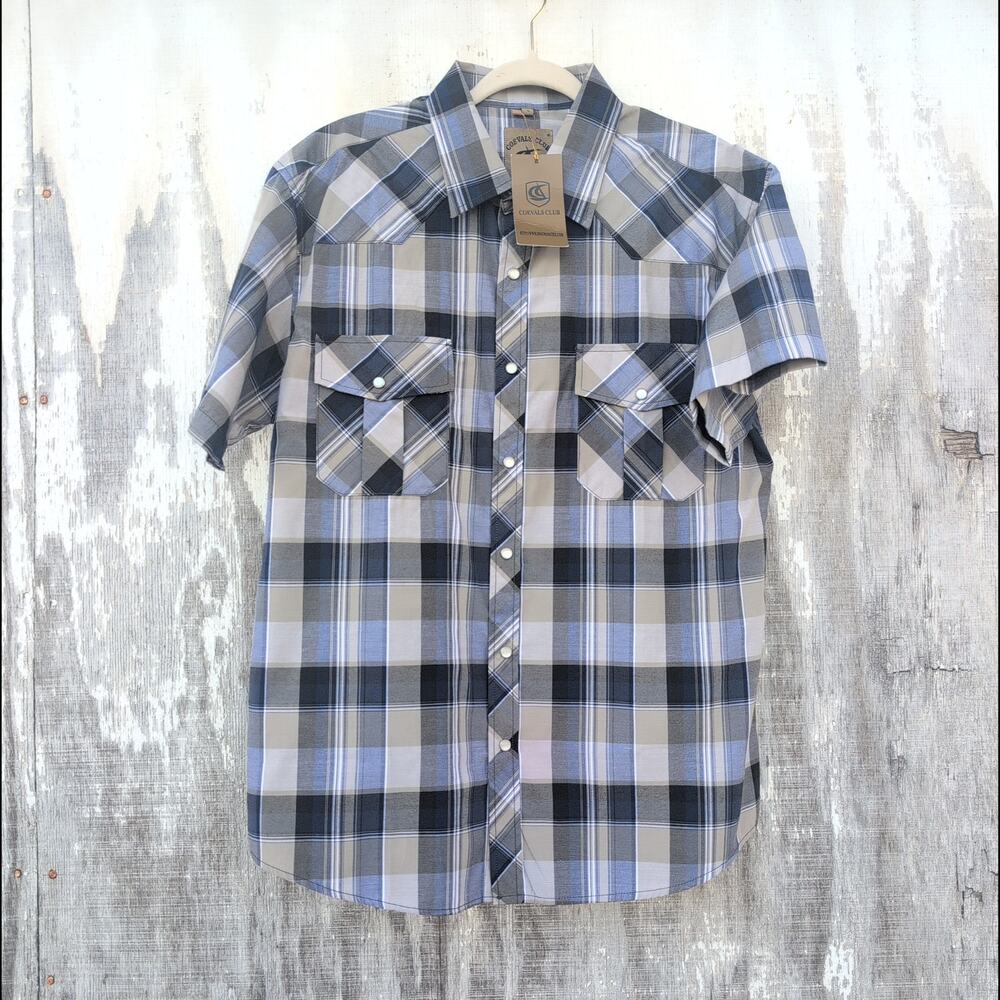 Coevals Club NWT Pearl Snap Western Short Sleeve Shirt Men's Large